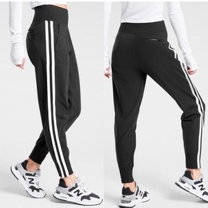 Athleta Venice Side Stripe Joggers Pants Black S